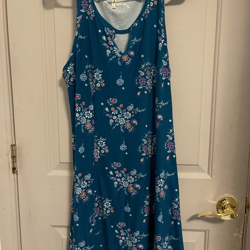 blue floral dress